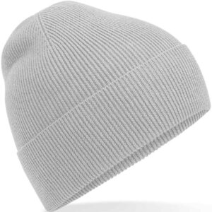 Beechfield Organic Cotton Fine Knit Beanie | Light Grey