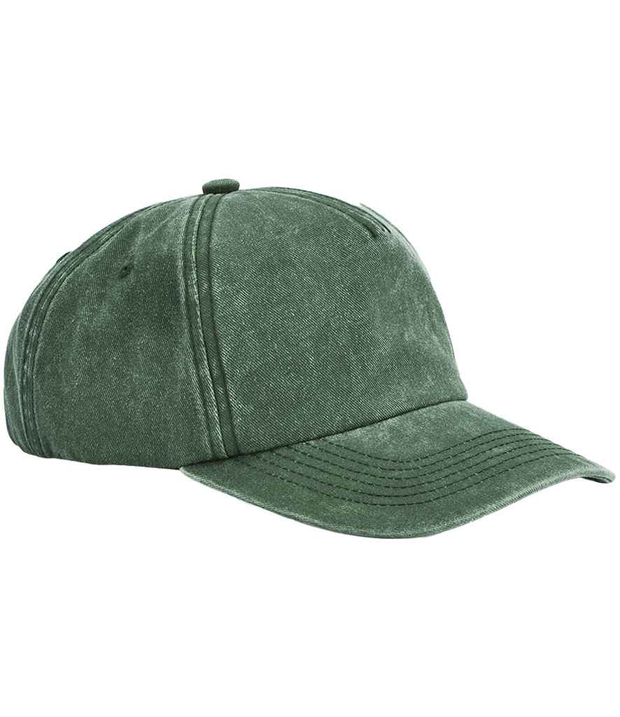 Beechfield Relaxed 5 Panel Vintage Cap | Vintage Bottle Green