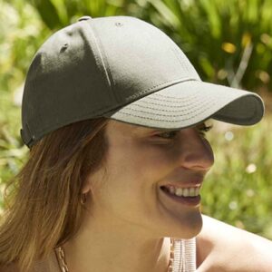 Beechfield EarthAware® Organic Cotton Canvas 6 Panel Cap | Olive Green