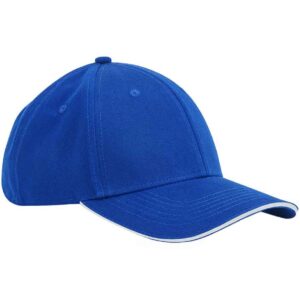 Beechfield EarthAware® Classic Organic Cotton 6 Panel Sandwich Peak Cap | Bright Royal/White
