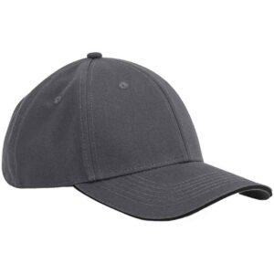 Beechfield EarthAware® Classic Organic Cotton 6 Panel Sandwich Peak Cap | Graphite Grey/Black