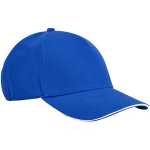 Beechfield EarthAware® Classic Organic Cotton 5 Panel Sandwich Peak Cap | Bright Royal/White
