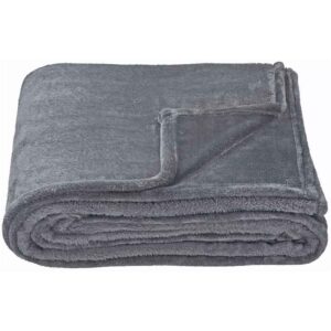 Brand Lab Extra Large Plush Fleece Blanket | Charcoal