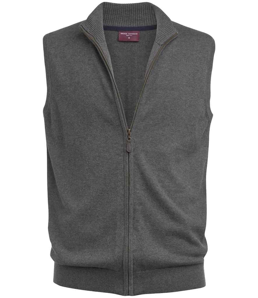 Brook Taverner Lincoln Knitted Zip Gilet | Charcoal - Image 2