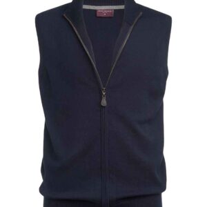 Brook Taverner Lincoln Knitted Zip Gilet | Navy