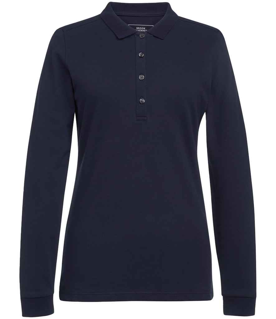 Brook Taverner Ladies Anna Long Sleeve Polo Shirt - Image 3