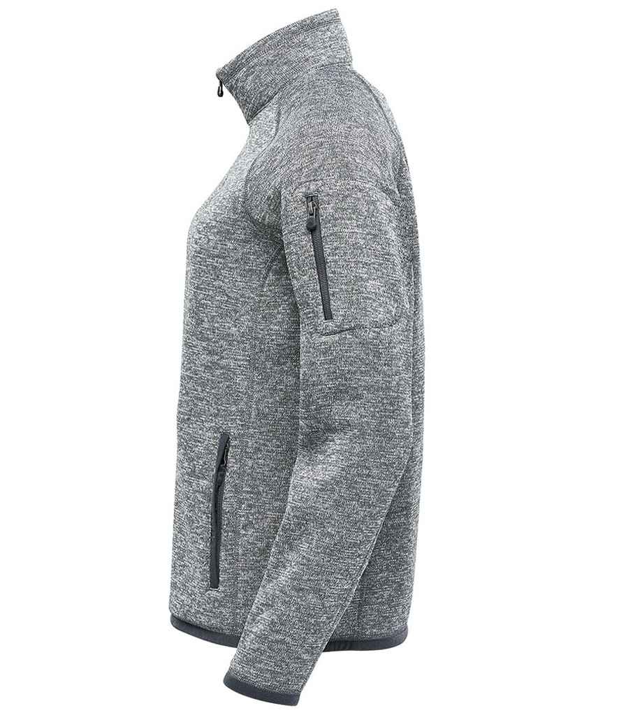 Stormtech Ladies Avalante Full Zip Knitted Fleece Jacket | Granite Heather - Image 3