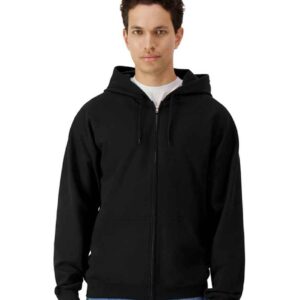 Gildan SoftStyle® Midweight Full Zip Hooded Sweatshirt | Black
