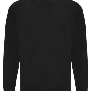 AWDis Unisex Oversize 100 Long Sleeve T-Shirt | Deep Black