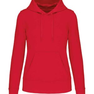 Kariban Ladies Eco Friendly Hooded Sweatshirt | Red