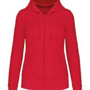 Kariban Ladies Eco Friendly Full Zip Hoodie | Red