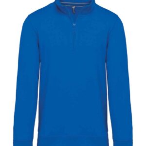 Kariban Zip Neck Sweatshirt | Light Royal Blue