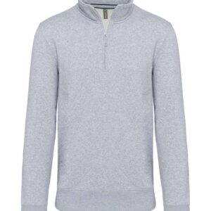 Kariban Zip Neck Sweatshirt | Oxford Grey