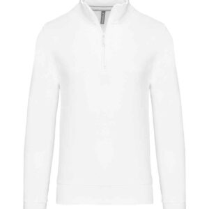Kariban Zip Neck Sweatshirt | White
