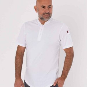 Le Chef Knitted Piqué Chef's Shirt | White