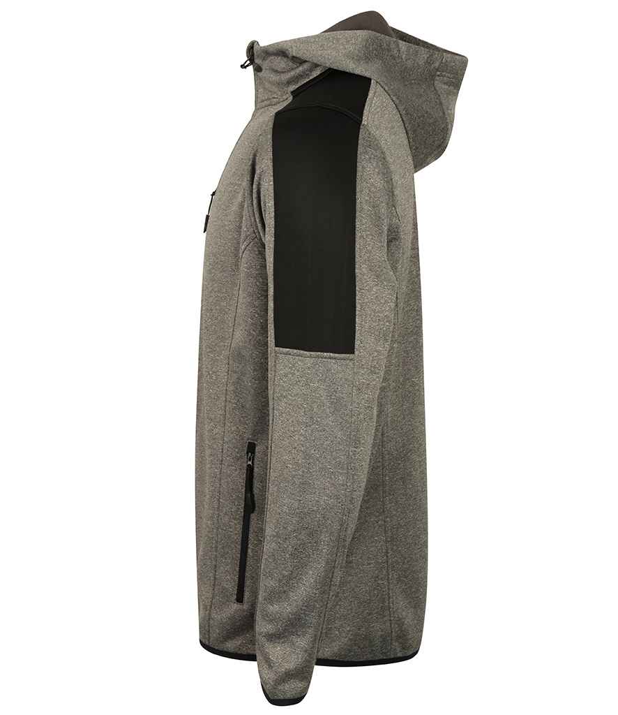 Finden and Hales Active Soft Shell Jacket | Dark Grey Marl/Black - Image 3