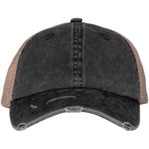 Native Spirit Washed Trucker Destroy Cap | Black/Beige