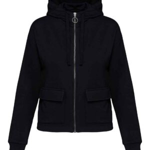 Native Spirit Ladies Full Zip Hooded Sweatshirt | Black