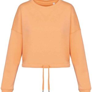 Native Spirit Ladies Oversized Cropped Sweatshirt | Apricot