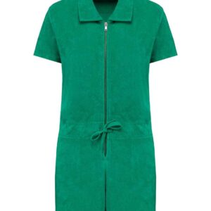 Native Spirit Ladies Eco Friendly Terry Towel Short Overall | Malachite Green