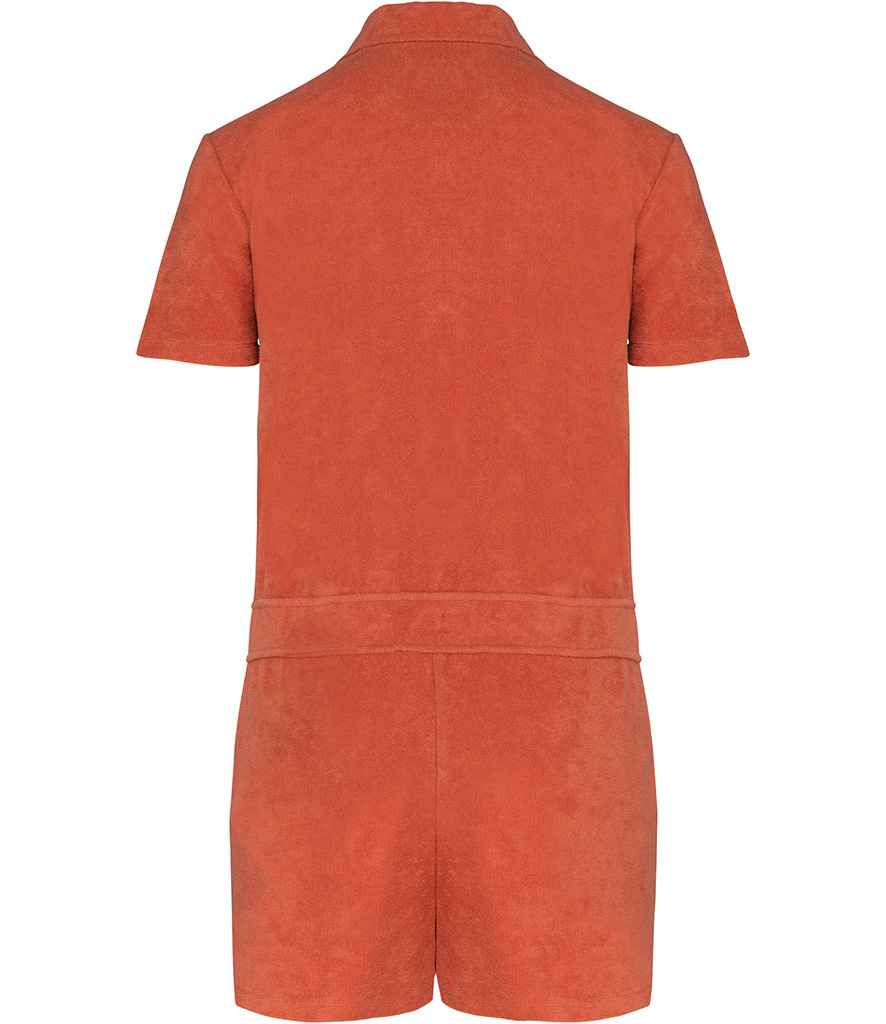 Native Spirit Ladies Eco Friendly Terry Towel Short Overall | Sweet Pomelo - Image 2