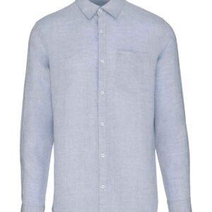 Native Spirit Long Sleeve Linen Shirt | Linen Blue