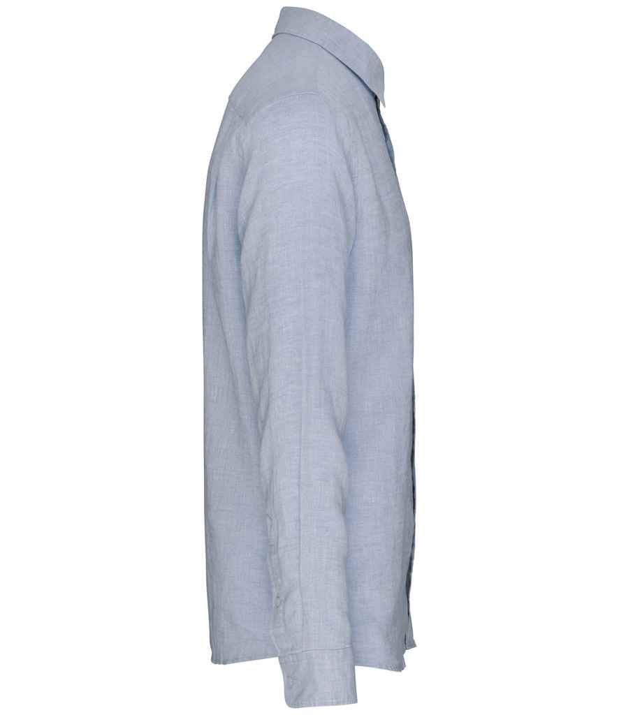 Native Spirit Long Sleeve Linen Shirt | Linen Blue - Image 3