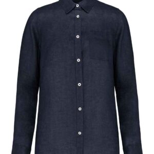 Native Spirit Long Sleeve Linen Shirt | Navy