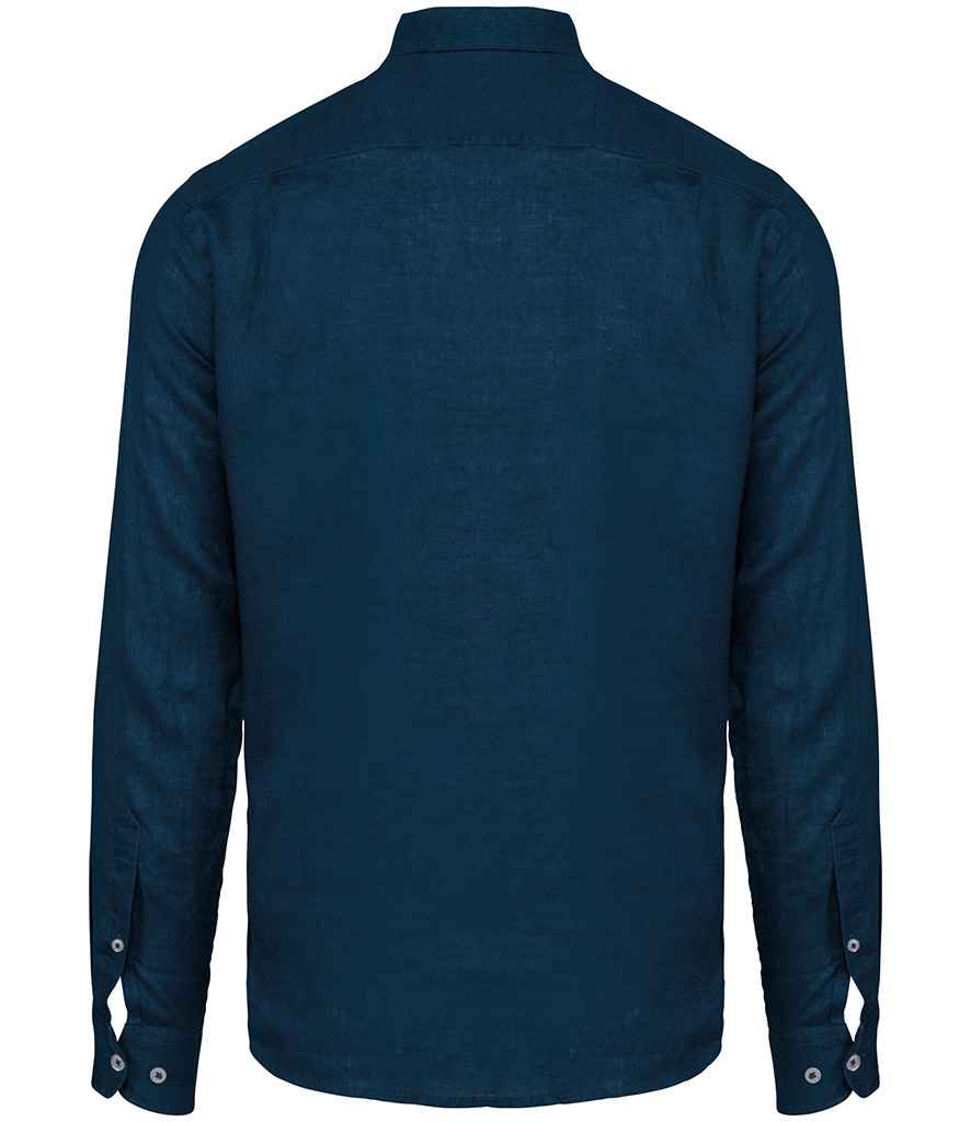 Native Spirit Long Sleeve Linen Shirt | Peacock Blue - Image 2