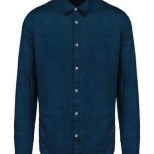 Native Spirit Long Sleeve Linen Shirt | Peacock Blue