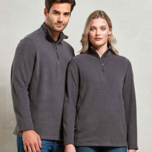 Premier Unisex Recyclight® 1/4 Zip Fleece | Dark Grey