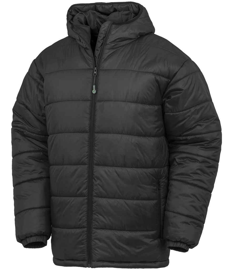 Result Genuine Recycled Hooded Padded Parka Jacket | Black - Image 2