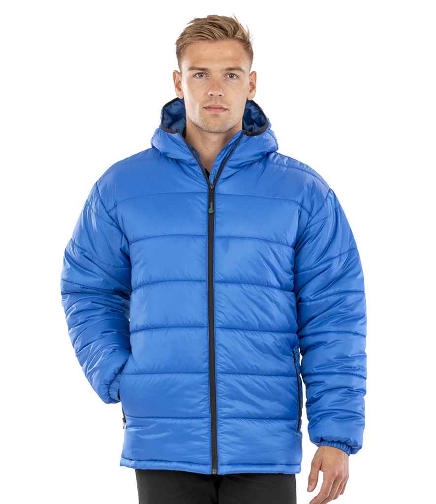 Result Genuine Recycled Hooded Padded Parka Jacket | Royal Blue