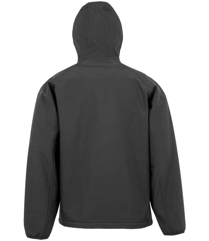 Result Genuine Recycled Three Layer Printable Hooded Soft Shell Jacket | Black - Image 3