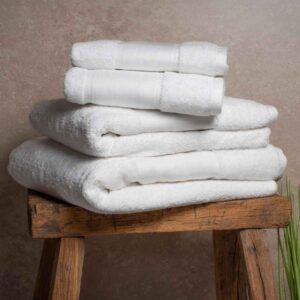 Towel City Organic Printable Border Bath Towel | White