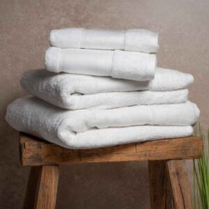 Towel City Organic Printable Border Bath Sheet | White