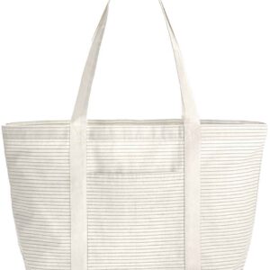 Westford Mill Striped Organic Cotton Shopper | Grey Stripe
