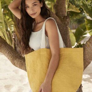Westford Mill Soft Washed Jute Beach Bag | Saffron