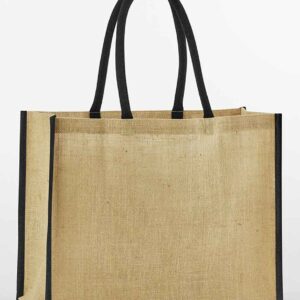 Westford Mill Natural Starched Jute Classic Shopper | Natural/Black