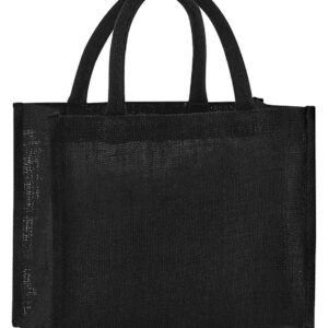 Westford Mill Natural Starched Jute Midi Tote Bag | Black/Black