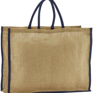 Westford Mill Natural Starched Jute Market Shopper | Natural/Navy