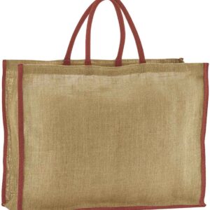 Westford Mill Natural Starched Jute Market Shopper | Natural/Orange Rust