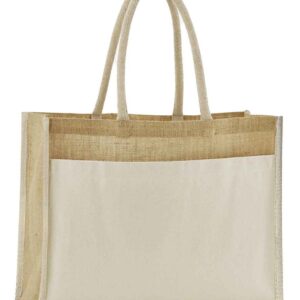 Westford Mill Cotton Pocket Natural Starched Jute Shopper | Natural
