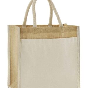 Westford Mill Cotton Pocket Natural Starched Jute Midi Tote Bag | Natural