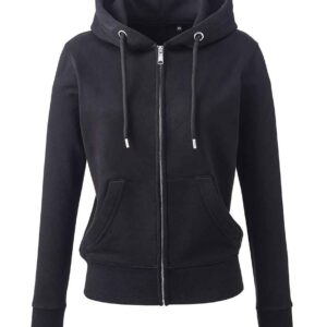 Anthem Ladies Organic Full Zip Hoodie | Black