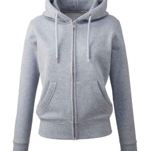 Anthem Ladies Organic Full Zip Hoodie | Grey Marl