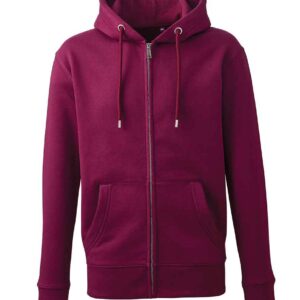 Anthem Organic Full Zip Hoodie | Burgundy