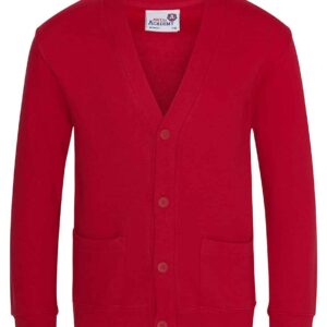 AWDis Academy Kids Sweat Cardigan | Red