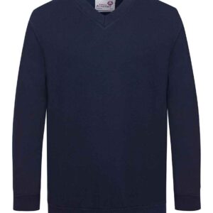 AWDis Academy Kids V Neck Sweatshirt | Navy