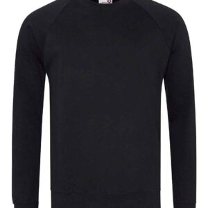AWDis Academy Senior Raglan Sweatshirt | Black